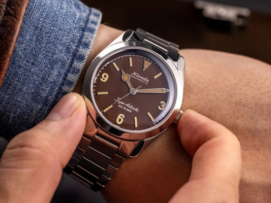 Nivada Grenchen Super Antarctic 3.6.9 on the wrist - A perfect blend of vintage aesthetics and modern Swiss craftsmanship.