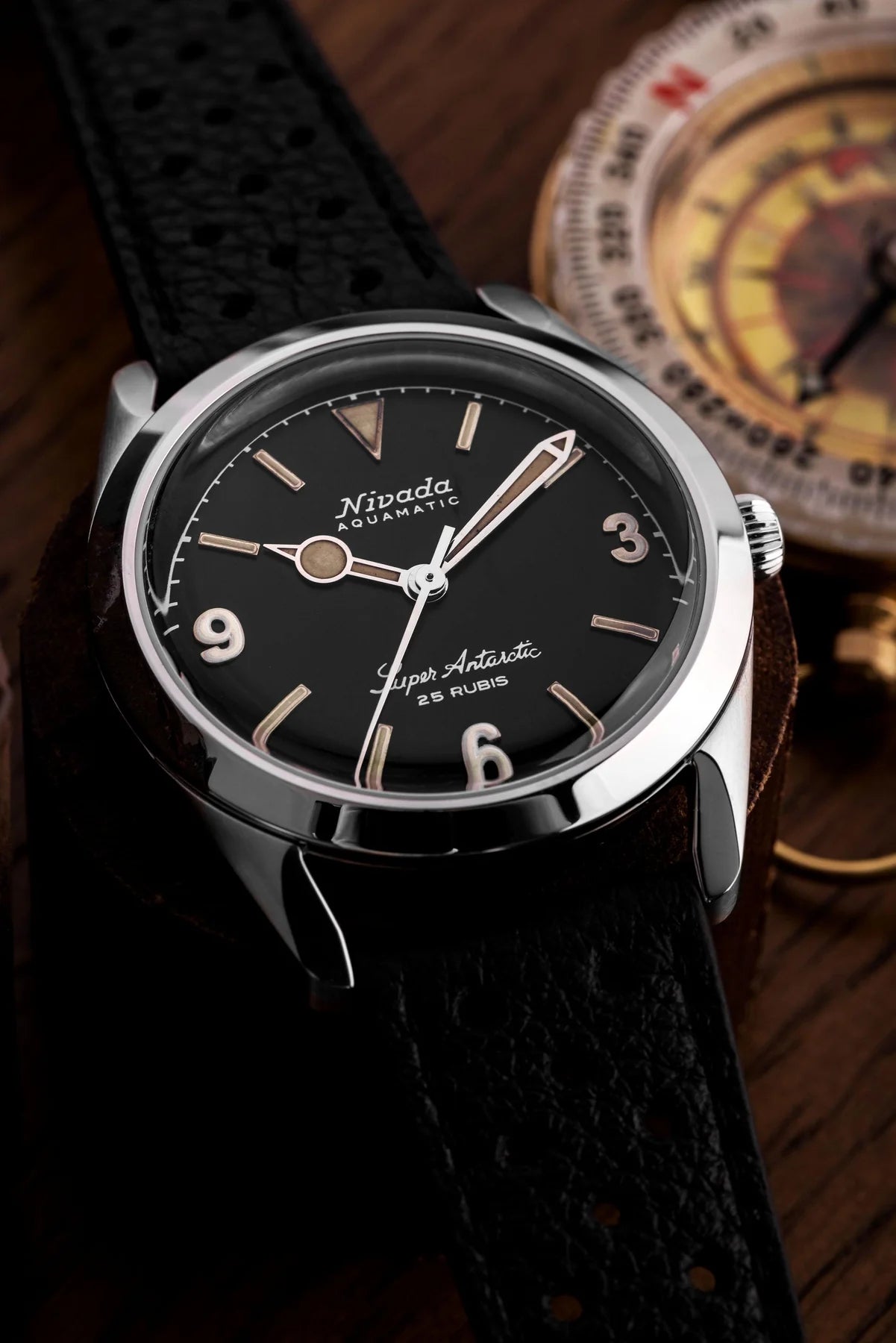 Nivada Grenchen Super Antarctic 3.6.9 Black Rubber STrap