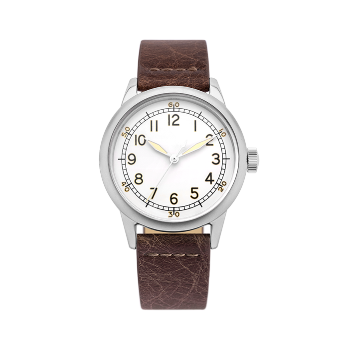 Praesidus Spec 2 Ameriquartz White Patina Leather Watches | Available at MR WATCHIEF