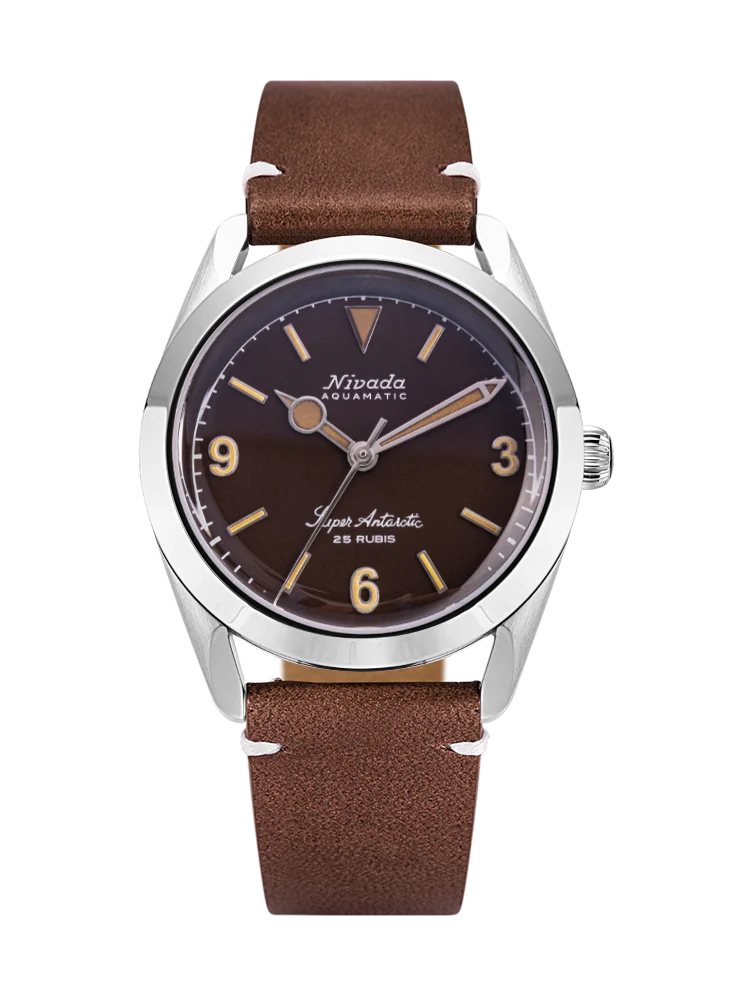 Nivada Grenchen Super Antarctic Tropical Dial Brown Lume