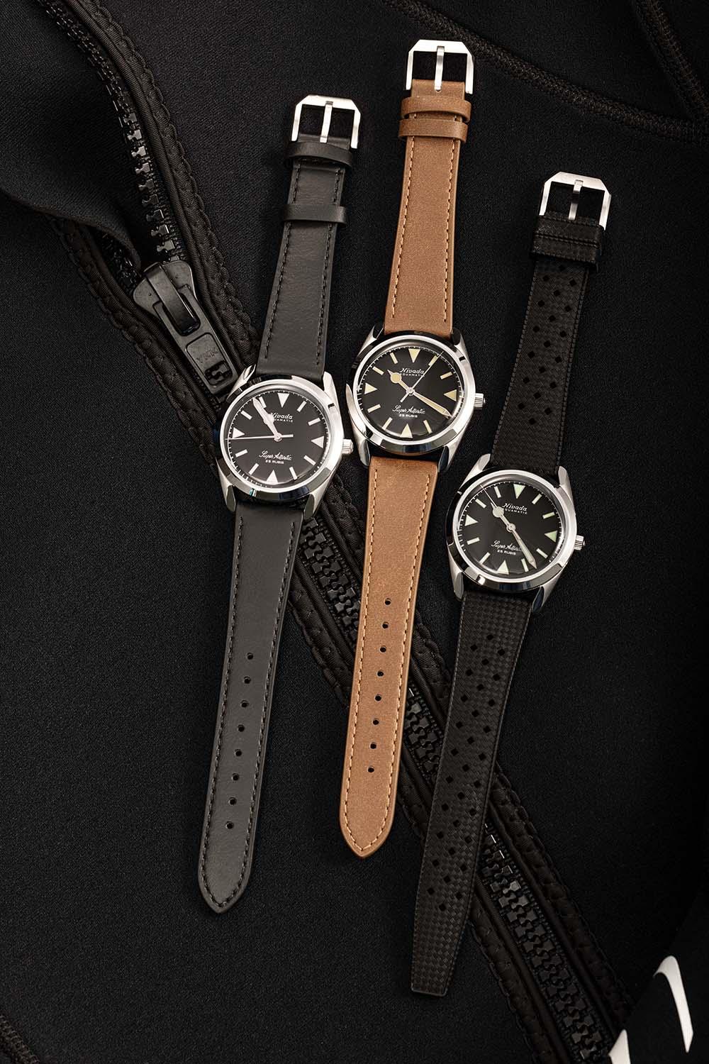 Nivada Grenchen Super Antartic 3.6.9 three watches